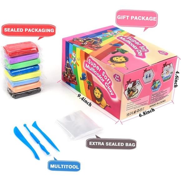 Modeling Clay Kit with 40 Pack Air Dry Clay for Kids, Model Magic Clay Set - Picture 6 of 6